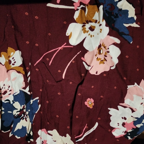 Old Navy Maroon Floral Sleeveless Tunic Dress Women's Large L Summer Spring EUC - Picture 4 of 6